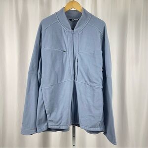 Salomon 2X Sky Blue Fleece Jacket Zip Outdoor Camp Hiking Winter Base Layer